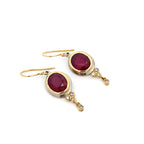 Silver Ruby & 14k Earrings with Champagne Diamond