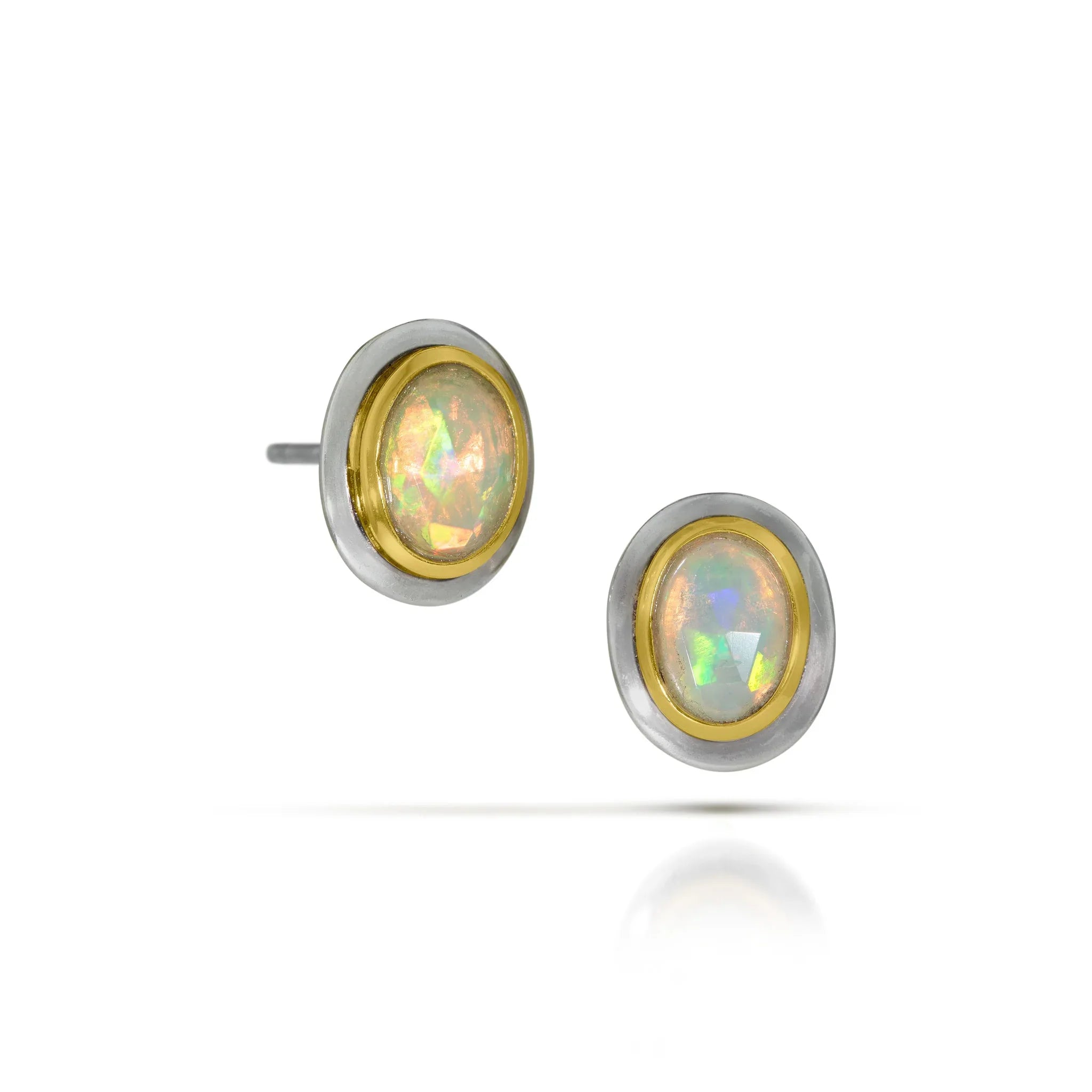 Opal & 14k Post Earrings - Q Evon Fine Jewelry