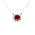 Ruby and 14k Necklace with Champagne Diamonds - Q Evon Fine Jewelry