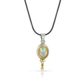 Opal & 14k Pendant with Diamonds - Silver Bail - Q Evon Fine Jewelry