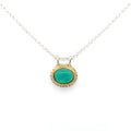 Rare Inspiration Mine Gem Silica Silver and 14k Pendant - Q Evon Fine Jewelry