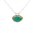 Rare Inspiration Mine Gem Silica Silver and 14k Pendant - Q Evon Fine Jewelry