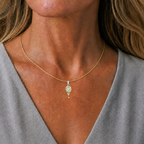 Opal & 14k Pendant with Diamonds - Silver Bail