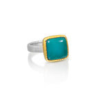 Rare Inspiration Mine Gem Silica Silver and 14k Ring - 7.5
