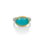 Gem Quality Gem Silica Silver and 14k Ring - 7