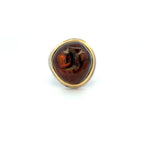 14k and silver fire agate ring - Q Evon Fine Jewelry