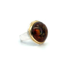 14k and silver fire agate ring - Q Evon Fine Jewelry