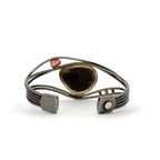 BRZ SAPH PINK TU RUK G BEZEL CUFF - Q Evon Fine Jewelry