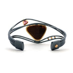 Bronze Sapphire and Pink Tourmaline Cuff