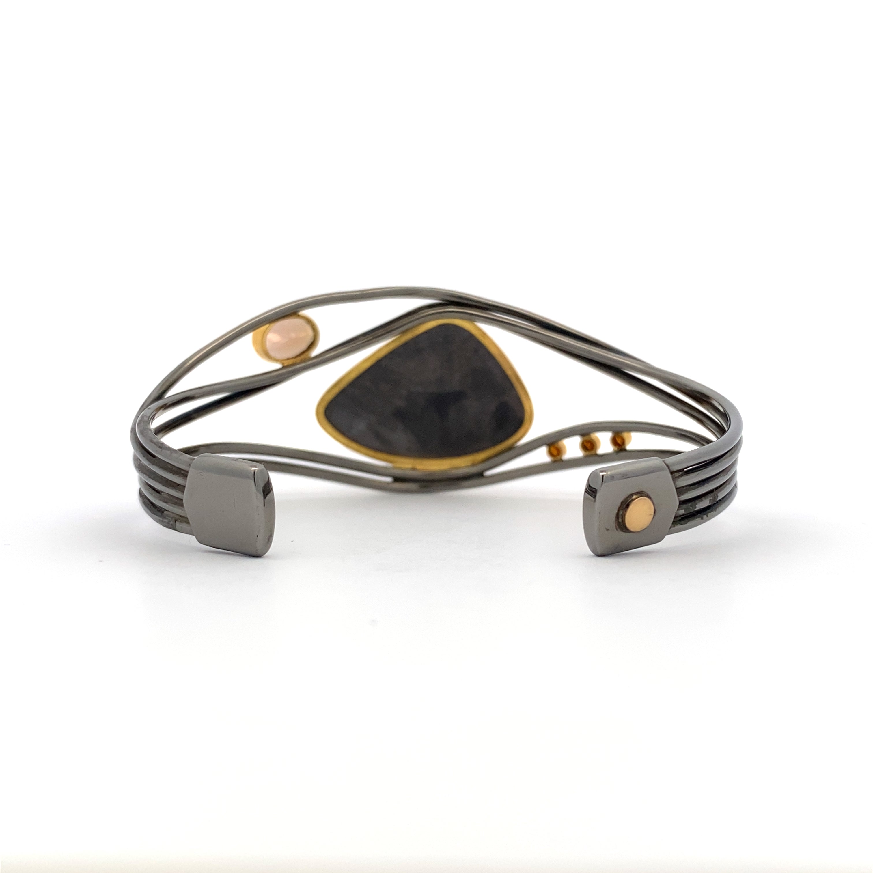 Gray Sapphire and Tourmaline Cuff