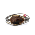 Bronze Sapphire and Pink Tourmaline Cuff - Q Evon Fine Jewelry