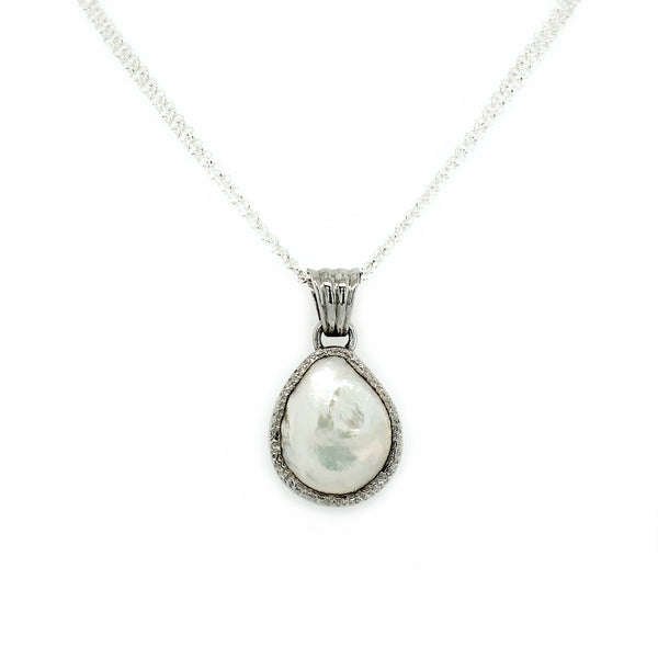 ネックレス・ペンダント +ENGBROX+ silver925 clara pearl necklace EBNL22005 Pearl and Cubic Zirconia Cluster Necklace | David's Bridal