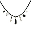 7 Stick Necklace - Spinel and Pearl