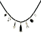 7 Stick Necklace - Spinel and Pearl