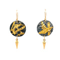 Keum-Boo Disk Black & Gold Spike Earrings - Q Evon Fine Jewelry