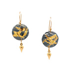 Keum-Boo Disk Black & Gold Spike Earrings