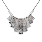 9 Tab Silver Necklace with White Sapphire