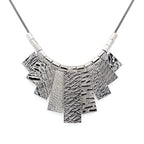 9 Tab Necklace - White Rhodium