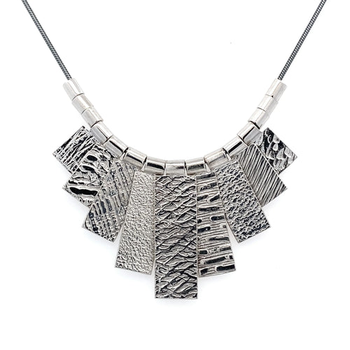 9 Tab Necklace - White Rhodium - Q Evon Fine Jewelry