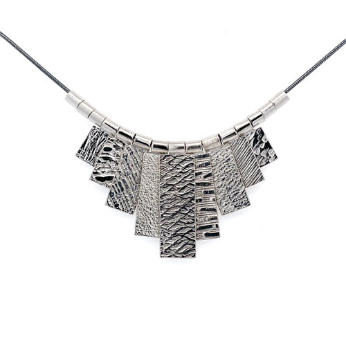 9 Tab Necklace - White Rhodium - Q Evon Fine Jewelry