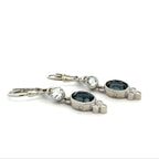 Silver London Blue Topaz and Tourmaline  Leverback Earrings