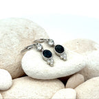 Silver London Blue Topaz and Tourmaline  Leverback Earrings