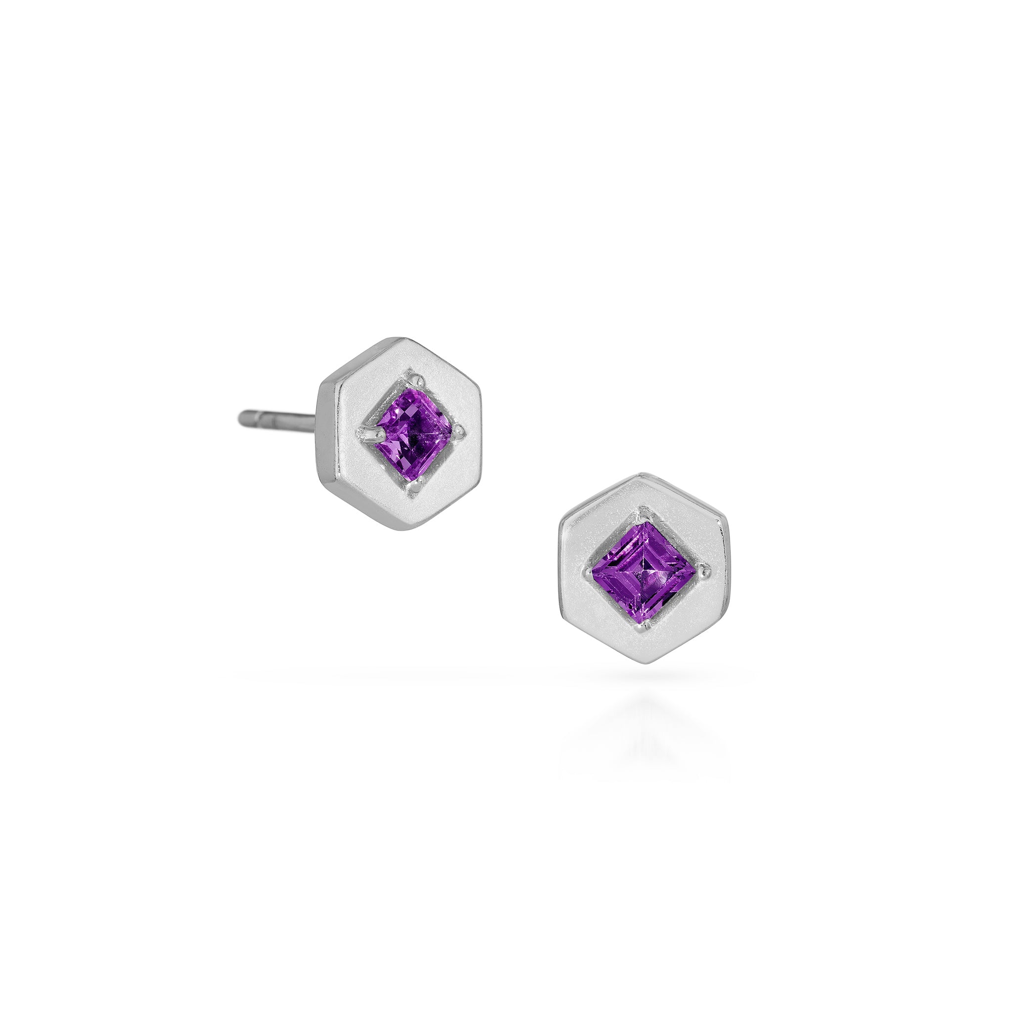 Origins Birthstone Post Earrings - Silver