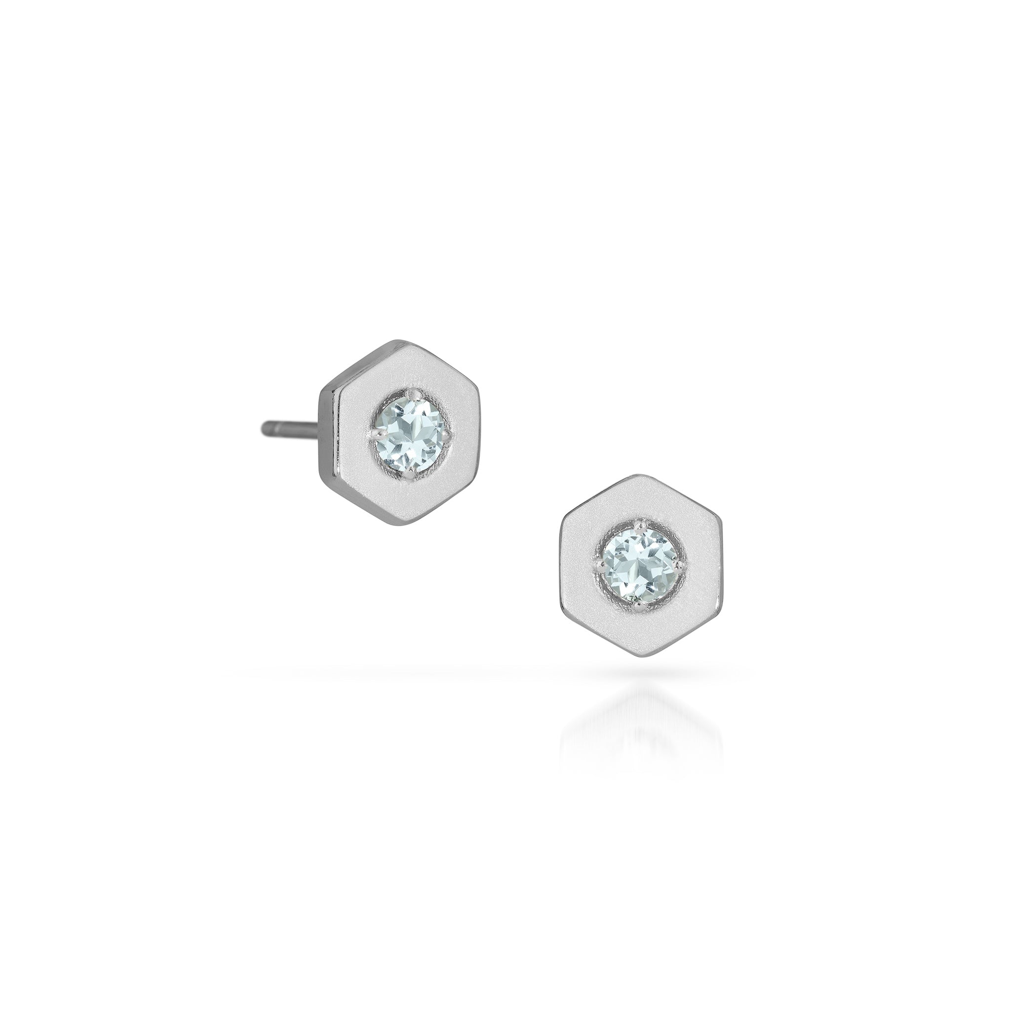 Origins Birthstone Post Earrings - Silver