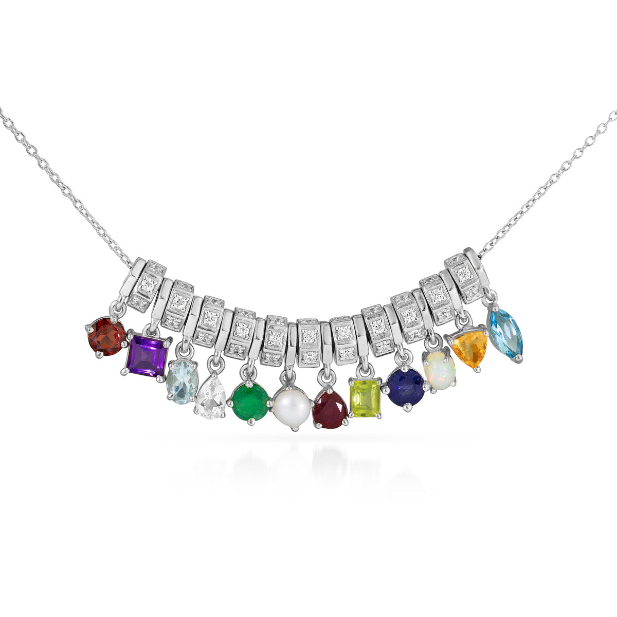 Origins Birthstone Bespoke Necklace - Silver