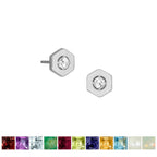 Origins Birthstone Post Earrings - Silver