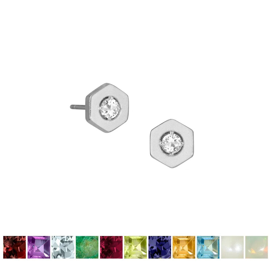 Origins Birthstone Post Earrings - Silver