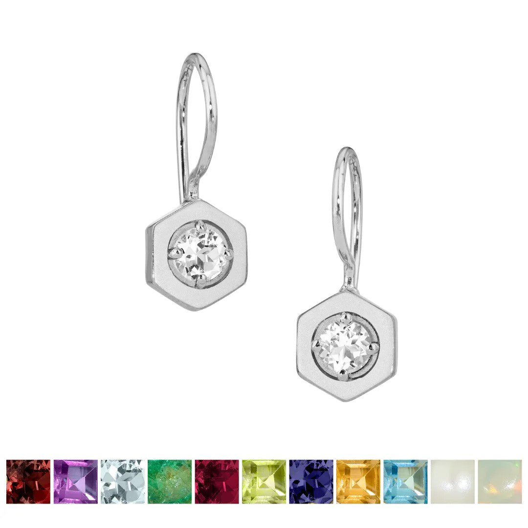 Origins Birthstone Wire Earrings - Silver
