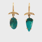 14k Gold Gem Silica and Diamond Earrings - small