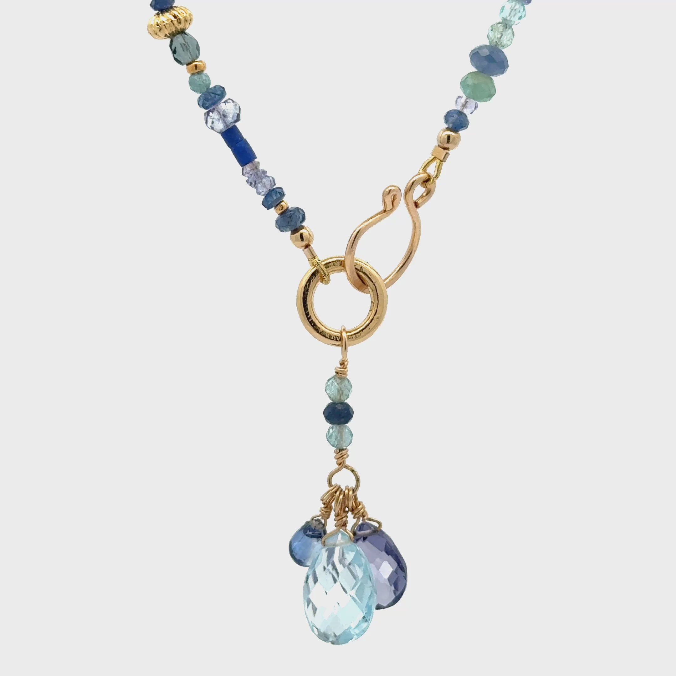 Multi Gemstone Necklace with Tanzanite and Sapphire