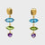 Blue Topaz East West Marquise Earrings - Gold