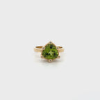 14k Peridot and Diamond Ring