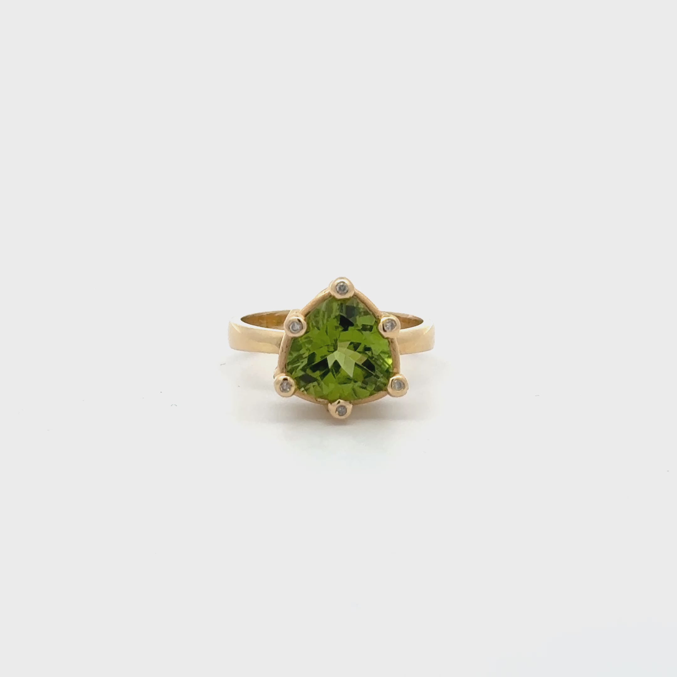 14k Peridot and Diamond Ring