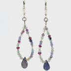 Tanzanite, Iolite, Fluorite Silver Earrings