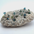 Silver Asymmetrical Mixed Gemstone Earrings - Multiple Options