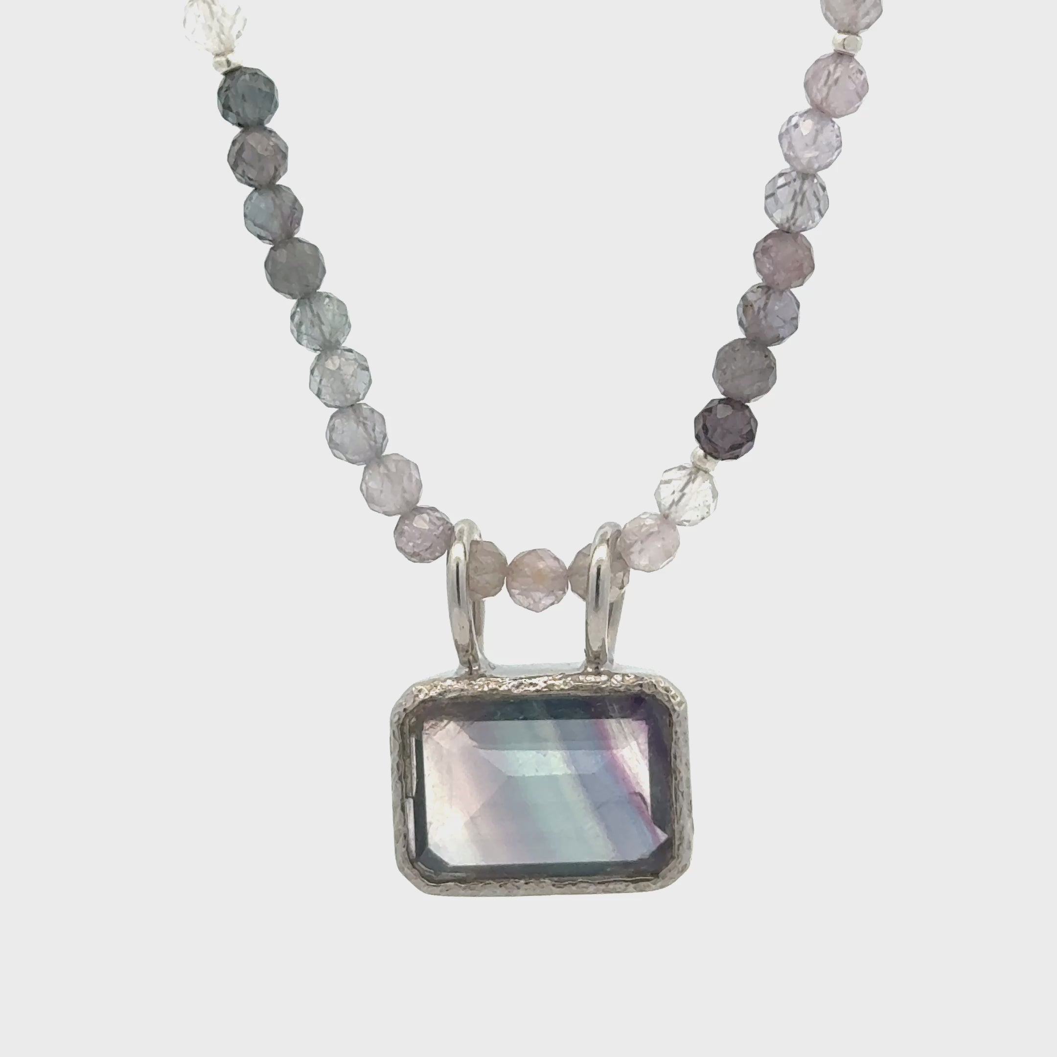 Pastel Spinel Necklace with Fluorite Pendant
