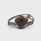 Bronze Sapphire and Pink Tourmaline Cuff
