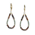 Gold Leverback Earrings with Andalusite and Green Sapphire - Small - Q Evon Fine Jewelry