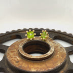 14K Peridot and Diamond Crown Earrings