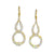 Gold Leverback Earrings with White Opal