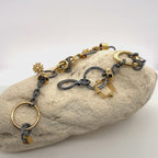 Black and Gold Treasure Bracelet - Champagne Diamond