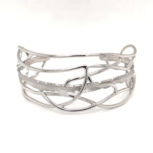 White Rhodium Edge Cuff