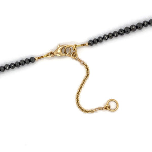 14k Large Black Diamond Asymmetrical Adjustable Necklace
