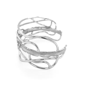 White Rhodium Edge Cuff