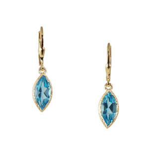 Earrings - 18k Vermeil Marquise Gemstone