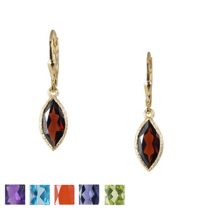 Earrings - 18k Vermeil Marquise Gemstone